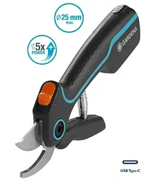 Акумуляторний секатор Gardena AssistCut Bypass до 25 мм USB-C (12222-20) - мініатюра 2