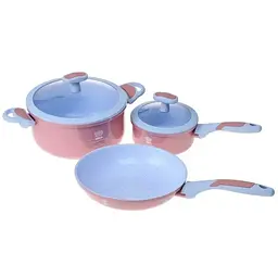 Набір посуду Lora Ravenna NA25KIT/PINK з 3 предметів рожево-блакитний