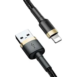 Кабель Baseus Cafule USB-A to Lightning 2m Black/Gold (CALKLF-CV1) [169521] - мініатюра 5