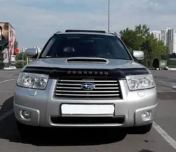 Дефлектор капоту мухобійка для Subaru Forester 2005-2008 Євро Кріплення (Vip Tuning) SB08 - мініатюра 3