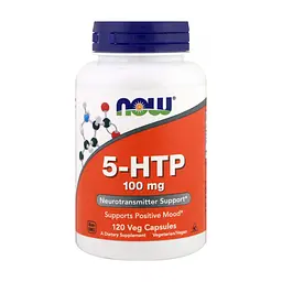 Амінокислота Now Foods 5-HTP (гідроксітріптофан), 100мг, 120 вегетаріанських капсул (NOW-00106)