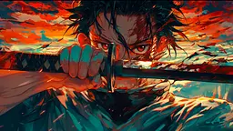 Дерев'яний класичний пазл Танджіро Камадо (Kimetsu no Yaiba), А3, Картонна коробка 200 елементів