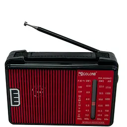 Радіоприймач переносний червоний радіо на батарейках FM-AM приймач Golon RX A08