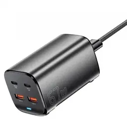 Зарядний пристрій Essager 2xUSB-C + 2xUSB 67W GaN (ECT2AC-JYB0G-Z) - мініатюра 2
