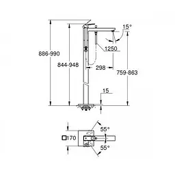 Змішувач для ванни Grohe Eurocube 23672001 Хром - мініатюра 2
