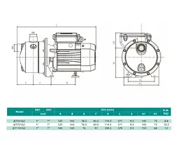 Відцентровий насос Shimge JET551G2 0.55 кВт, Нmax 38 м, Qmax 67 л/хв - мініатюра 3