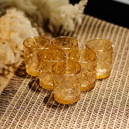 Набір чарок для віскі Yiwu Shot glass 6 штук по 75 мл коричневий склянки для міцних напоїв з товстими стінками HP-17-39 - мініатюра 2