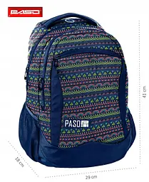 Рюкзак молодіжний Paso 18-2808PC16 20L Синій - мініатюра 7