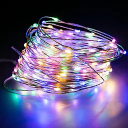 Гірлянда LED Copper, довжина 20 м, 200 діодів, мультиколір, на батарейках - мініатюра 2