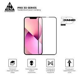 Захисне скло на Apple iPhone 13 Pro Max/14 Plus з олеофобним покриттям, Pro 3d, повне проклеювання, антистатичний і пиловідштовхуючий шар, 9H, самоклеючеся, 3D, на весь екран, антистатичний клей, оригінал ArmorStandart (ARM60265) - мініатюра 2