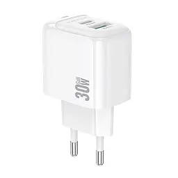 Мережевий зарядний пристрій Borofone BAS45A Potential PD30W+QC3. 0 charger(EU) білий
