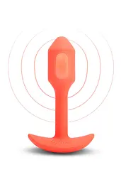 Анальна пробка B-Vibe Vibrating Snug Plug 1, 10 см (помаранчевий) - мініатюра 3