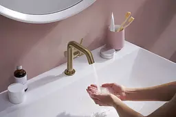 Змішувач для умивальника Hansgrohe Tecturis S CoolStart EcoSmart+ з д/к push-open brushed bronze 73320140 - мініатюра 3