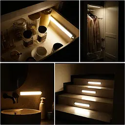 Світильники для шафи MOSTON 2Pack 60LED з димуванням 3 кольори Датчик руху Нічний світ (білий/Натуральний/Тепло освітлення) - мініатюра 6