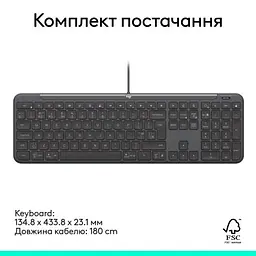 Клавіатура Logitech Signature Slim K620 for Business USB-C UA Graphite (920-013333) - мініатюра 8