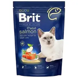 Сухий корм Brit Premium Cat by Nature Adult Salmon для кішок із лососем, 800 г