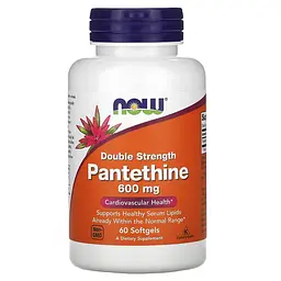 Вітаміни та мінерали NOW Pantethine Double Strength 600 mg, 60 капсул