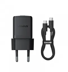 Мережевий адаптер Baseus Palm Fast Charger 1C 30 W + Cable Type-C to Type-C P10111605113-01 Чорний