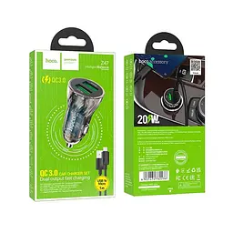 Адаптер автомобільний HOCO Micro USB cable Transparent Discovery Edition dual port Z47 2USB, QC, 3A - мініатюра 5
