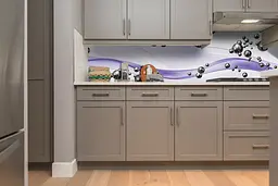 Кухонний фартух Сталеві кулі 02 вінілова наклейка Абстракція сфери Фіолетовий 65х250 см Happy Pocket Z180777 - мініатюра 4