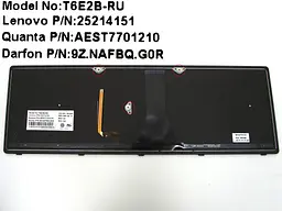 Клавіатура для LENOVO IdeaPad G500s, G505s, S500, S510p, Z510 (Вузький шлейф!!! Ширина 25мм) (RU Black з рамкою. Підсвітка клавіш). - мініатюра 2