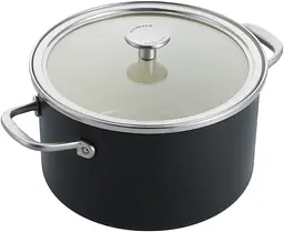 Каструля з кришкою KitchenAid Steel Core CC006001-001 24 см 6 л матова чорна