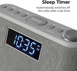 Будильник i-box Bedside, будильник з бездротовою зарядкою, Bluetooth-динамік, FM-радіо, бездротовий зарядний пристрій Qi - мініатюра 6