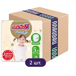 Упаковка трусиків-підгузків Goo.N Premium Soft 5 XL (12-17 кг) 72 шт. (36 шт. х 2 шт.)