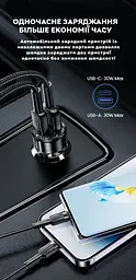 Зарядний пристрій автомобільний в прикурювач Toocki 60W (1 Type-C 30w + 1 USB 30w), Black Transparent - мініатюра 4