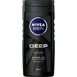 Гель для душа Nivea Men Deep для тела, лица и волос, 250 мл