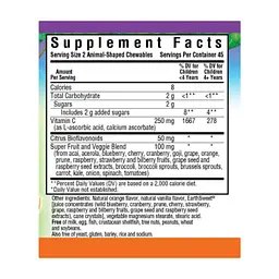 Вітамін Bluebonnet Nutrition Вітамін С для Дітей, Смак Апельсину, Rainforest Animalz, 90 (BLB-00192) - мініатюра 2
