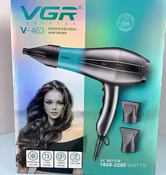 Фен для сушіння та укладання волосся VGR V-463 Professional із двома концентраторами 2200 Вт - мініатюра 8
