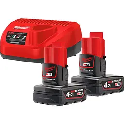 Акумулятори до електроінструменту + зарядний пристрій Milwaukee M12 NRG-402 (4933459211) [99356]