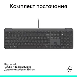 Клавіатура Logitech Signature Slim K620 for Business USB-C UA Graphite (920-013333) - мініатюра 8