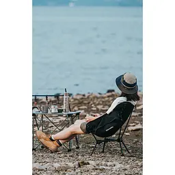 Крісло складане Naturehike Clamshell 001 Triangle Folding Moon Chair, чорний - мініатюра 8