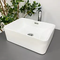 Умивальник VBI Arabba S white накладний VBI-013500, Білий - мініатюра 5