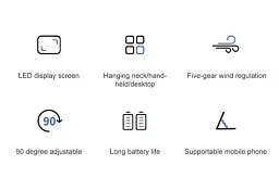 Вентилятор N15, акумуляторний, 1800mAh, портативний, ручний, з підставкою під телефон, Type-C, 2.5W, 3.5-7h, White - мініатюра 2