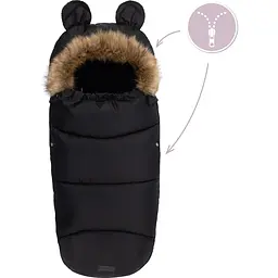 Зимовий конверт MoMi Sleeping bag black чорний - мініатюра 3