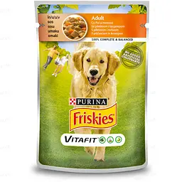 Вологий корм для собак Purina Friskies з куркою та морквою, 85 г