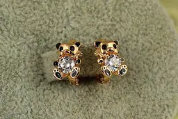 Сережки дитячі Xuping Jewelry ведмежата панди 1 см золотисті
