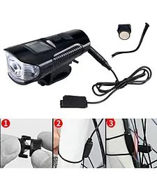 Вело ліхтар + комп'ютер + дзвінок XA-585-T6+2LED micro USB вбудований акумулятор (4 режим) - мініатюра 5