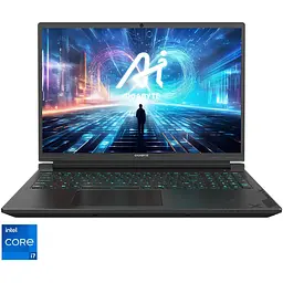 Ноутбук Ігровий Gigabyte G6X 9KG з процесором Intel Core i7-13650HX pana la 4.9GHz, 16'', Full HD+, 165Hz, 16GB DDR5 RAM, 1TB SSD, Nvidia RTX 4060 8GB GDDR6, No