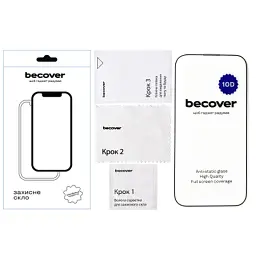 Скло захисне BeCover Apple iPhone 14 Pro Max 10D Black (711328) - мініатюра 2