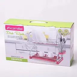 Сушка для посуду Kamille KM-0762C червона - мініатюра 4