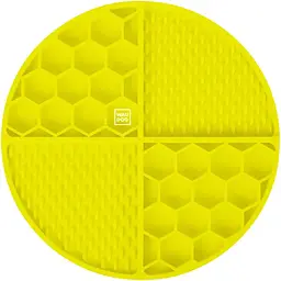Миска-килимок для собак та котів Waudog Silicone для повільного харчування 211х211х30 мм жовтий