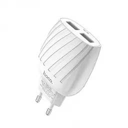 Зарядне мережове HOCO C78A Highway 2USB 2.4A Lightning Білий - мініатюра 8