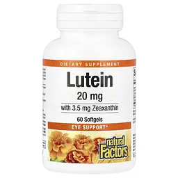 Лютеин Lutein 20 mg 60 жидких капсул Natural Factors vit0005526