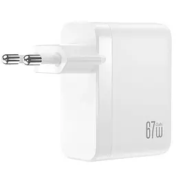Зарядний пристрій 4 порти XO CE39 67W GaN Fast Charger (3x USB-C 67W і 1x USB-A 22.5W) білий - мініатюра 2