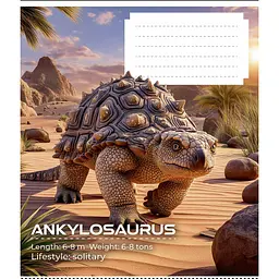 Зошит шкільний Школярик на скобі у клітинку 24 аркуши Dinosaurs-4 (024-3753K)   