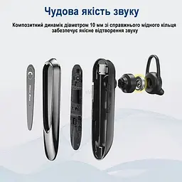 Гарнітура Bluetooth New Bee LC-B45 Gold + чохол - мініатюра 3